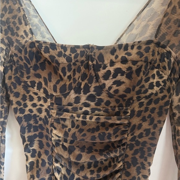 Jonathan Simkai Kai Ruched Leopard Print Dress Size S - Picture 3 of 6
